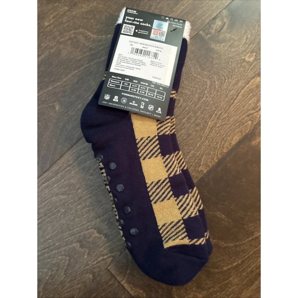 NCAA Montana State Bobcats Team Colors OSFM Bare Feet Pair of Socks X56